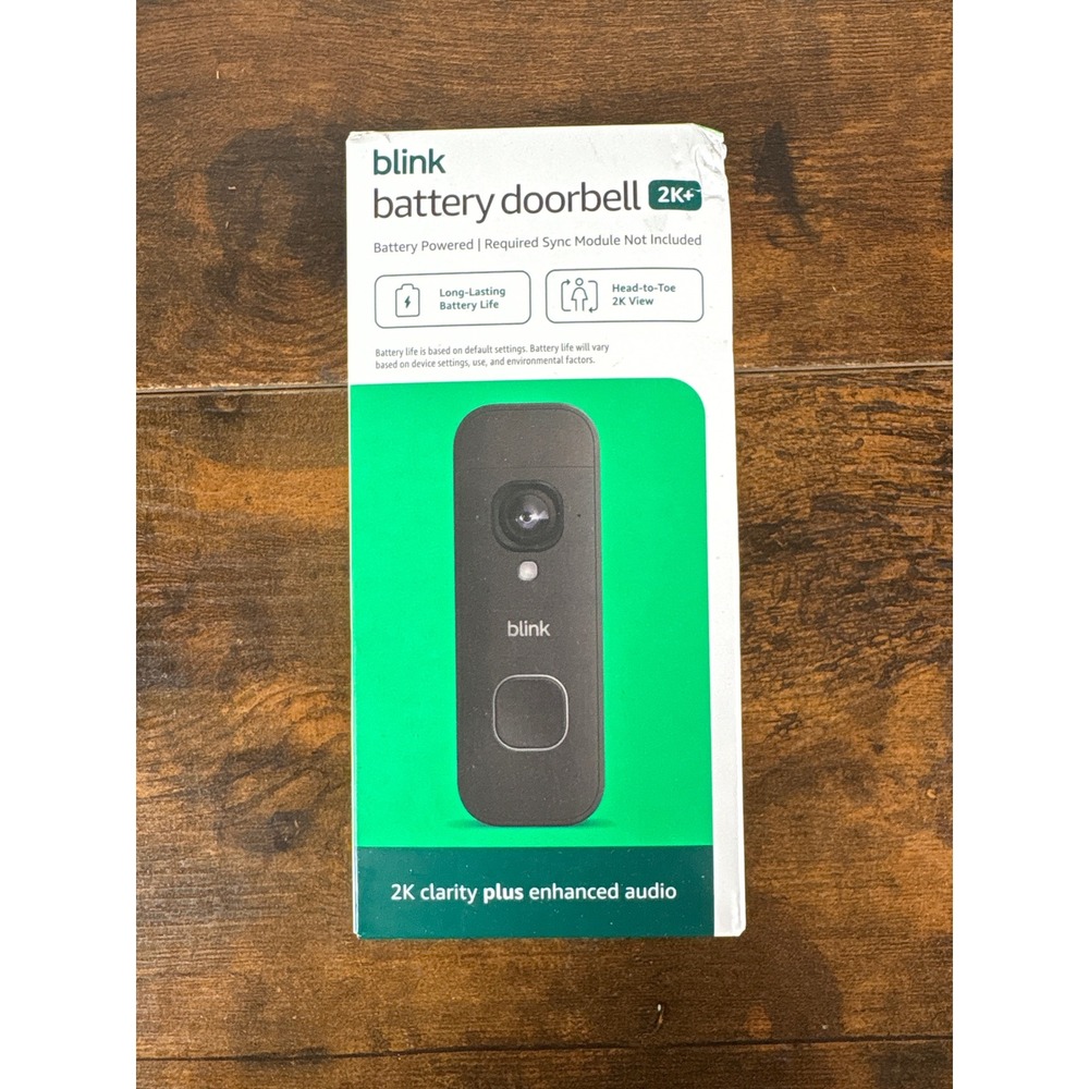 Blink Battery Doorbell 2K+ Wireless Smart Video Doorbell Black BDM00400U